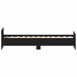 vidaXL Bed Frame with Headboard and Footboard Mattress Foundation Bed Base - black oak, 90 x 200 cm - Additional view 5