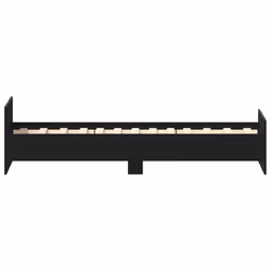 vidaXL Bed Frame with Headboard and Footboard Mattress Foundation Bed Base - black oak, 100 x 200 cm - Additional view 5