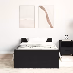 vidaXL Bed Frame with Headboard and Footboard Mattress Foundation Bed Base - black oak, 90 x 190 cm - Additional view 2