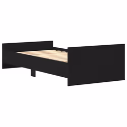vidaXL Bed Frame with Headboard and Footboard Mattress Foundation Bed Base - black oak, 90 x 190 cm - Additional view 6