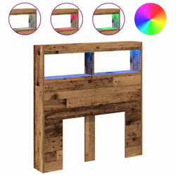 vidaXL Headboard Cabinet with LED Artisan Oak 180x17x102 cm bed headboard - old wood, 100 x 17 x 102 cm