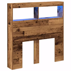 vidaXL Headboard Cabinet with LED Artisan Oak 180x17x102 cm bed headboard - old wood, 100 x 17 x 102 cm