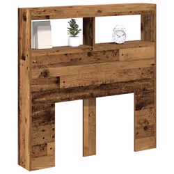 vidaXL Headboard Cabinet with LED Artisan Oak 180x17x102 cm bed headboard - old wood, 100 x 17 x 102 cm - Additional view 4