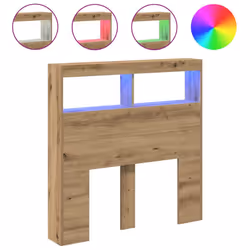 vidaXL Headboard Cabinet with LED Artisan Oak 180x17x102 cm bed headboard - artisan oak, 100 x 17 x 102 cm