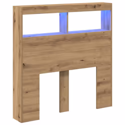 vidaXL Headboard Cabinet with LED Artisan Oak 180x17x102 cm bed headboard - artisan oak, 100 x 17 x 102 cm