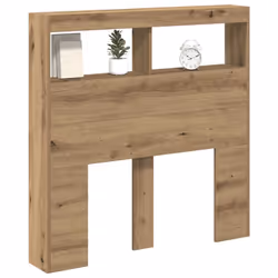 vidaXL Headboard Cabinet with LED Artisan Oak 180x17x102 cm bed headboard - artisan oak, 100 x 17 x 102 cm - Additional view 4