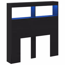 vidaXL Headboard Cabinet with LED Artisan Oak 180x17x102 cm bed headboard - black oak, 100 x 17 x 102 cm