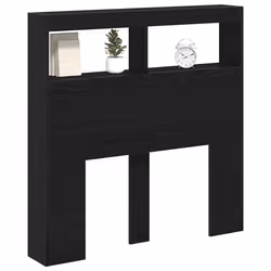 vidaXL Headboard Cabinet with LED Artisan Oak 180x17x102 cm bed headboard - black oak, 100 x 17 x 102 cm - Additional view 4