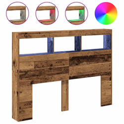vidaXL Headboard Cabinet with LED Artisan Oak 180x17x102 cm bed headboard - old wood, 140 x 17 x 102 cm