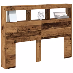 vidaXL Headboard Cabinet with LED Artisan Oak 180x17x102 cm bed headboard - old wood, 140 x 17 x 102 cm - Additional view 4
