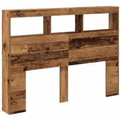 vidaXL Headboard Cabinet with LED Artisan Oak 180x17x102 cm bed headboard - old wood, 140 x 17 x 102 cm - Additional view 5