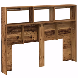 vidaXL Headboard Cabinet with LED Artisan Oak 180x17x102 cm bed headboard - old wood, 140 x 17 x 102 cm - Additional view 8