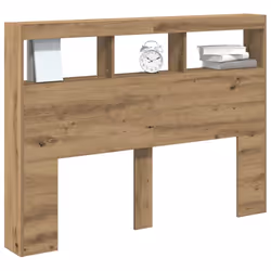 vidaXL Headboard Cabinet with LED Artisan Oak 180x17x102 cm bed headboard - artisan oak, 140 x 17 x 102 cm - Additional view 4