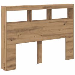 vidaXL Headboard Cabinet with LED Artisan Oak 180x17x102 cm bed headboard - artisan oak, 140 x 17 x 102 cm - Additional view 5
