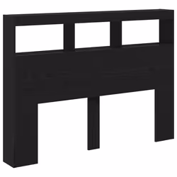 vidaXL Headboard Cabinet with LED Artisan Oak 180x17x102 cm bed headboard - black oak, 140 x 17 x 102 cm - Additional view 5