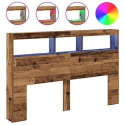 vidaXL Headboard Cabinet with LED Artisan Oak 180x17x102 cm bed headboard - old wood, 160 x 17 x 102 cm