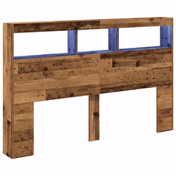 vidaXL Headboard Cabinet with LED Artisan Oak 180x17x102 cm bed headboard - old wood, 160 x 17 x 102 cm