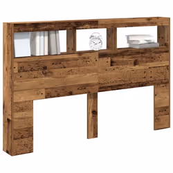 vidaXL Headboard Cabinet with LED Artisan Oak 180x17x102 cm bed headboard - old wood, 160 x 17 x 102 cm - Additional view 4