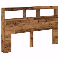 vidaXL Headboard Cabinet with LED Artisan Oak 180x17x102 cm bed headboard - old wood, 160 x 17 x 102 cm - Additional view 5