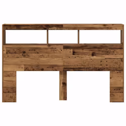 vidaXL Headboard Cabinet with LED Artisan Oak 180x17x102 cm bed headboard - old wood, 160 x 17 x 102 cm - Additional view 6