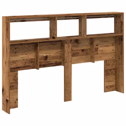 vidaXL Headboard Cabinet with LED Artisan Oak 180x17x102 cm bed headboard - old wood, 160 x 17 x 102 cm - Additional view 8