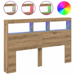 vidaXL Headboard Cabinet with LED Artisan Oak 180x17x102 cm bed headboard - artisan oak, 160 x 17 x 102 cm