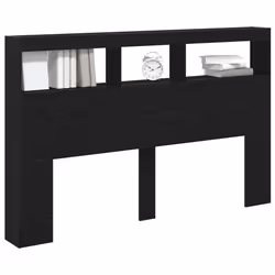 vidaXL Headboard Cabinet with LED Artisan Oak 180x17x102 cm bed headboard - black oak, 160 x 17 x 102 cm - Additional view 4