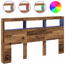 vidaXL Headboard Cabinet with LED Artisan Oak 180x17x102 cm bed headboard - old wood, 180 x 17 x 102 cm
