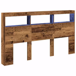 vidaXL Headboard Cabinet with LED Artisan Oak 180x17x102 cm bed headboard - old wood, 180 x 17 x 102 cm