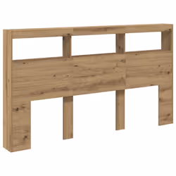 vidaXL Headboard Cabinet with LED Artisan Oak 180x17x102 cm bed headboard - artisan oak, 180 x 17 x 102 cm - Additional view 5