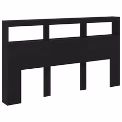 vidaXL Headboard Cabinet with LED Artisan Oak 180x17x102 cm bed headboard - black oak, 180 x 17 x 102 cm - Additional view 5