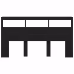 vidaXL Headboard Cabinet with LED Artisan Oak 180x17x102 cm bed headboard - black oak, 180 x 17 x 102 cm - Additional view 6