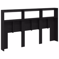 vidaXL Headboard Cabinet with LED Artisan Oak 180x17x102 cm bed headboard - black oak, 180 x 17 x 102 cm - Additional view 8