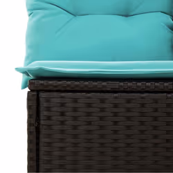 vidaXL 4 Piece Garden Sofa Set with Cushions Black Poly Rattan Acacia