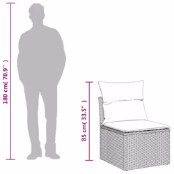vidaXL Garden Sofa Set 2 Piece with Cushions Couch Brown Poly Rattan Acacia - Additional view 8