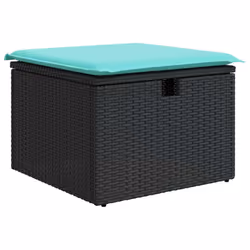 vidaXL 4 Piece Garden Sofa Set with Cushions Black Poly Rattan