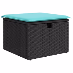 vidaXL 4 Piece Garden Sofa Set with Cushions Black Poly Rattan