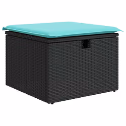 vidaXL 4 Piece Garden Sofa Set with Cushions Black Poly Rattan