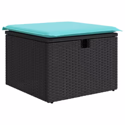 vidaXL 4 Piece Garden Sofa Set with Cushions Black Poly Rattan