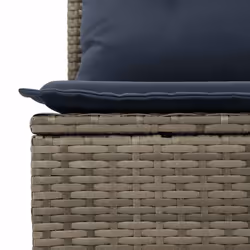 vidaXL 5 Piece Garden Sofa Set with Cushions Grey Poly Rattan Acacia - Additional view 8