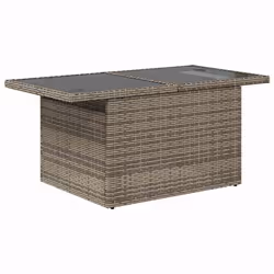 vidaXL 8 Piece Garden Sofa Set with Cushions Grey Poly Rattan Acacia - Additional view 4