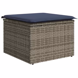 vidaXL 7 Piece Garden Sofa Set with Cushions Poly Rattan Acacia - grey - Additional view 5