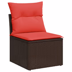 vidaXL 6 Piece Garden Sofa Set with Cushions Poly Rattan Acacia - brown - Additional view 4