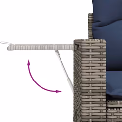 vidaXL 9 Piece Garden Sofa Set with Cushions Brown Poly Rattan Acacia - grey - Additional view 10