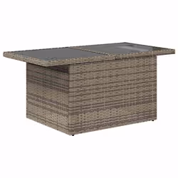 vidaXL 9 Piece Garden Sofa Set with Cushions Brown Poly Rattan Acacia - grey - Additional view 5