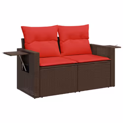 vidaXL 11 Piece Garden Sofa Set with Cushions Poly Rattan Acacia - brown - Additional view 4