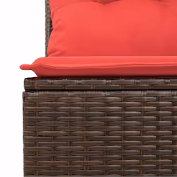 vidaXL 6 Piece Garden Sofa Set with Cushions Poly Rattan Acacia - brown - Additional view 9
