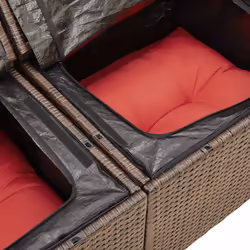 vidaXL 8 Piece Garden Sofa Set with Cushions Poly Rattan Acacia - brown - Additional view 10
