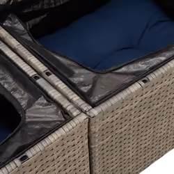 vidaXL 6 Piece Garden Sofa Set with Cushions Poly Rattan Acacia - grey - Additional view 9