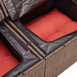 vidaXL Garden Sofa Set 8 Piece with Cushions Outdoor Sofa Poly Rattan Acacia - brown - Additional view 10